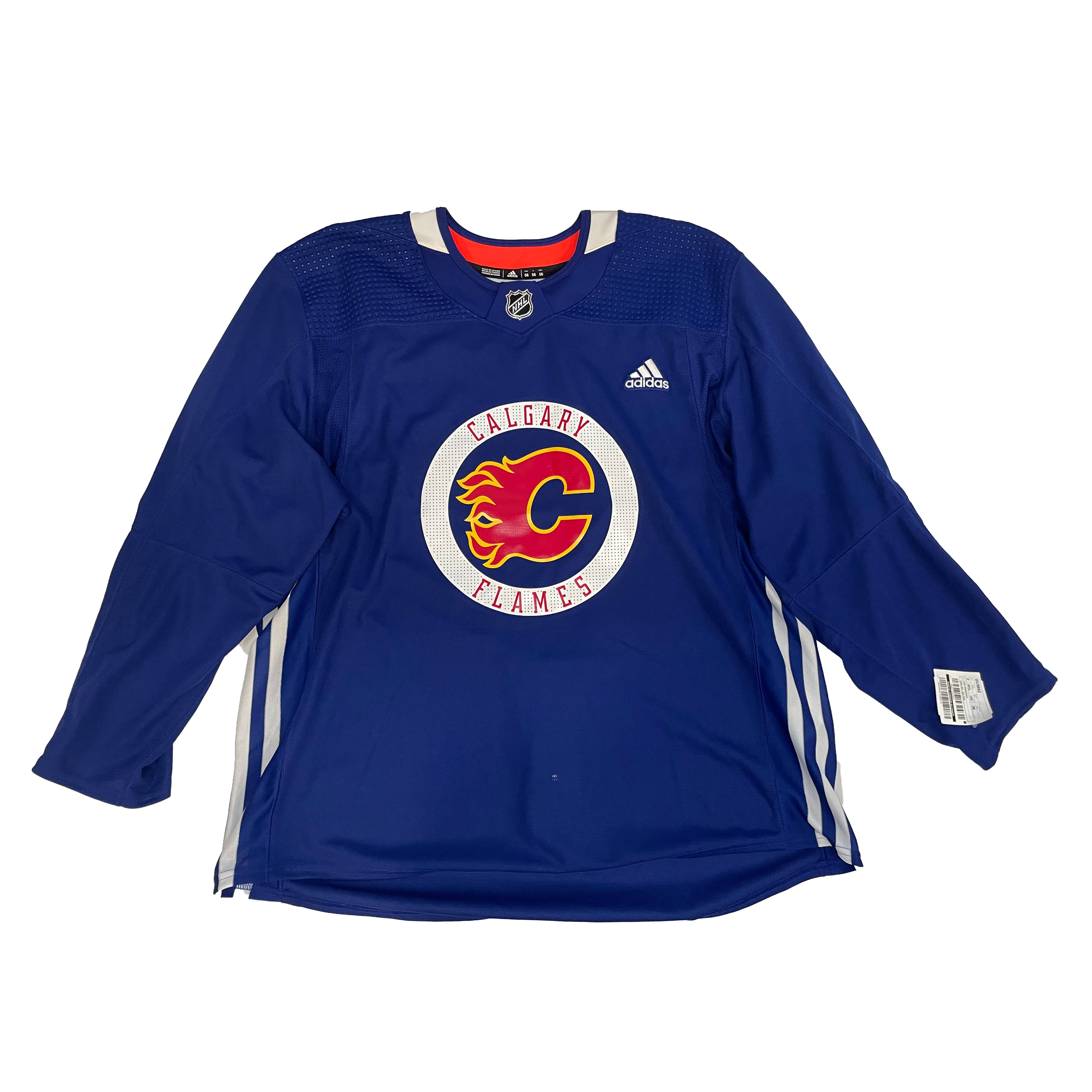 LNH - Nouveau maillot d'entraînement Adidas des Flames de Calgary (bleu)